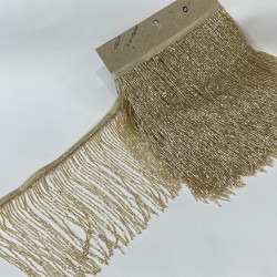 Bal Rengi Boncuklu Saçak Püskül 15 Cm-BCSP-1009