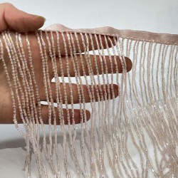 Açık Pembe Boncuklu Saçak Püskül 15 Cm-BCSP-1010