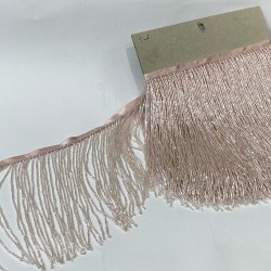 Açık Pembe Boncuklu Saçak Püskül 15 Cm-BCSP-1010
