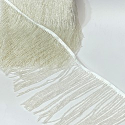 Şeffaf Beyaz Boncuklu Saçak Püskül 15 Cm-BCSP-1011