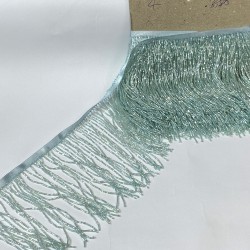 Su Yeşili Boncuklu Saçak Püskül 15 Cm-BCSP-1012