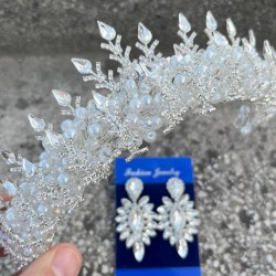 Belicia Krem İncili Gelin Kına Tacı Özel Gün Aksesuar Kadın Taç Ve İnce Mekik Küpe Takımı-BELICIA-40 Belicia Krem İncili Gelin Kına Tacı Özel Gün Aksesuar Kadın Taç Ve İnce Mekik Küpe Takımı-BELICIA-40