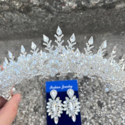 Belicia Krem İncili Gelin Kına Tacı Özel Gün Aksesuar Kadın Taç Ve İnce Mekik Küpe Takımı-BELICIA-40 Belicia Krem İncili Gelin Kına Tacı Özel Gün Aksesuar Kadın Taç Ve İnce Mekik Küpe Takımı-BELICIA-40