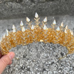 Belicia Gold Gelin Kına Tacı Özel Gün Aksesuar Kadın Taç Saç Aksesuarı-BELICIA-7 Belicia Gold Gelin Kına Tacı Özel Gün Aksesuar Kadın Taç Saç Aksesuarı-BELICIA-7