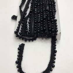 Siyah Boncuk İşlemeli Şerit-BIS-1009