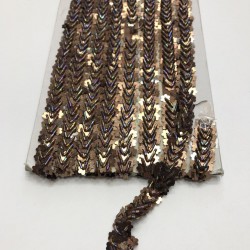 Kahverengi Boncuk İşlemeli Şerit-BIS-1010