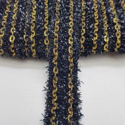 Altın Sarısı Boncuk İşlemeli Şerit-BIS-1013