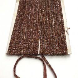 Kahverengi Boncuk İşlemeli Şerit 1 Cm-BIS-1015