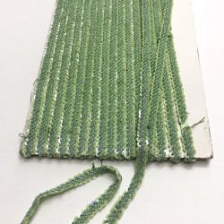 Yonca Yeşili Boncuk İşlemeli Şerit-BIS-1017
