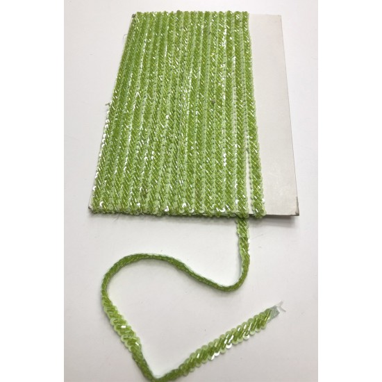 Yosun Yeşili Boncuk İşlemeli Şerit-BIS-1019
