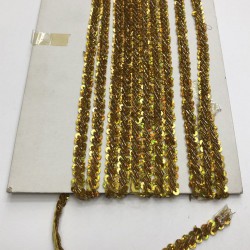 Toprak Rengi Boncuk İşlemeli Şerit-BIS-1023