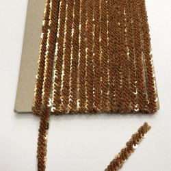 Bakır Rengi Boncuk İşlemeli Şerit-BIS-1025