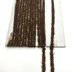 Mürekkep Balığı Rengi Boncuk İşlemeli Şerit-BIS-1026