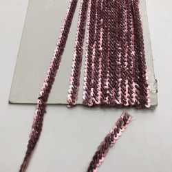 Kestane Rengi Boncuk İşlemeli Şerit-BIS-1031