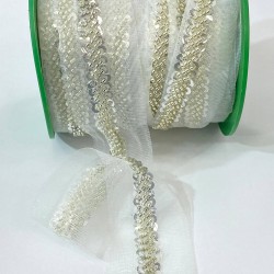 Pul Ve Kum Boncuk İşlemeli Şerit-BIS-105