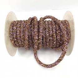 Pudra Gold Boncuk İşlemeli Boru Şerit-BIS-1055