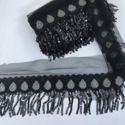 Damla Desenli Pullu Boncuklu İşlemeli Şerit-BIS-119