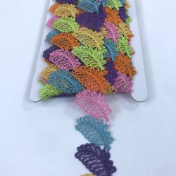 Rengarenk Yaprak Desenli Dekoratif Şerit-BIS-123