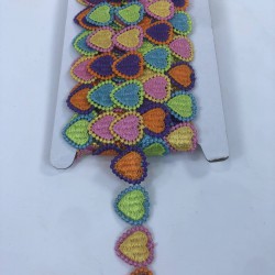 Rengarenk Kalp Desenli Dekoratif Şerit-BIS-124