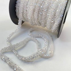 Şeffaf Kristal Boncuklu İşlemeli Özel Şerit-BIS-125