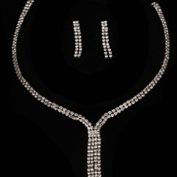 Ziba Model Su Yolu Kristal Taşlı Abiye Kolye Ve Küpe Seti-BJSET-1006 Ziba Model Su Yolu Kristal Taşlı Abiye Kolye Ve Küpe Seti-BJSET-1006