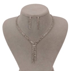 Ziba Model Su Yolu Kristal Taşlı Abiye Kolye Ve Küpe Seti-BJSET-1006 Ziba Model Su Yolu Kristal Taşlı Abiye Kolye Ve Küpe Seti-BJSET-1006