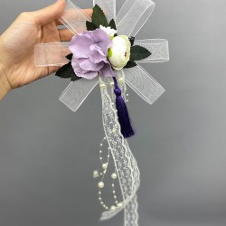 Lila Püsküllü Bohça Süsü-BOH-1018