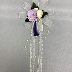 Lila Püsküllü Bohça Süsü-BOH-1018