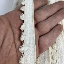 Krem Bohemora Etnik Desenli Dokuma Şerit &ndash; P&uuml;sk&uuml;ll&uuml; Dekoratif Kenar S&uuml;s&uuml; 1 Metre-BOHEMORA-1