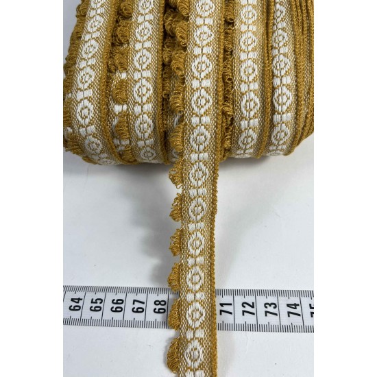 Hardal Bohemora Etnik Desenli Dokuma Şerit &ndash; P&uuml;sk&uuml;ll&uuml; Dekoratif Kenar S&uuml;s&uuml; 1 Metre-BOHEMORA-3