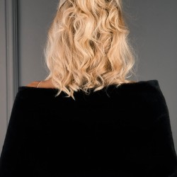 Siyah Broşlu Kürk Etol Gelin Bolero-BOLERO-1003