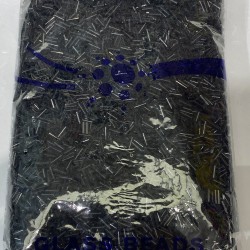 Siyah Düz Boru Boncuk 1 Paket 500 Gram-BORU-1069