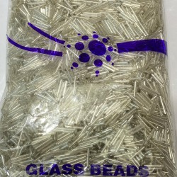 Gümüş Uzun Boru Boncuk 1 Paket 500 Gram-BORU-1073