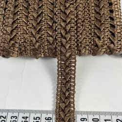 Kahverengi Braivora Zigzag &Ouml;rg&uuml; Şerit 2 Cm &ndash; Premium Dokuma Dekoratif Kenar S&uuml;s&uuml; 1 Metre-BRAIVORA-1