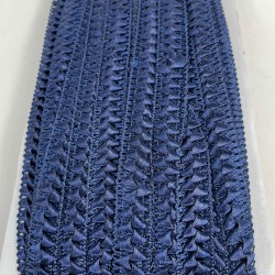 Lacivert Braivora Zigzag &Ouml;rg&uuml; Şerit 2 Cm &ndash; Premium Dokuma Dekoratif Kenar S&uuml;s&uuml; 1 Metre-BRAIVORA-2