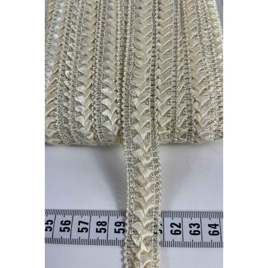 Krem Braivora Zigzag &Ouml;rg&uuml; Şerit 2 Cm &ndash; Premium Dokuma Dekoratif Kenar S&uuml;s&uuml; 1 Metre-BRAIVORA-4