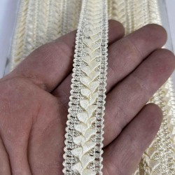 Krem Braivora Zigzag &Ouml;rg&uuml; Şerit 2 Cm &ndash; Premium Dokuma Dekoratif Kenar S&uuml;s&uuml; 1 Metre-BRAIVORA-4