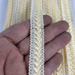 Koyu Krem Braivora Zigzag &Ouml;rg&uuml; Şerit 2 Cm &ndash; Premium Dokuma Dekoratif Kenar S&uuml;s&uuml; 1 Metre-BRAIVORA-5