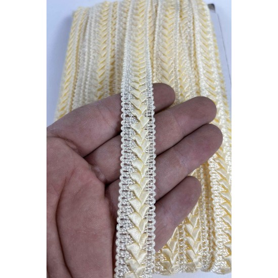 Koyu Krem Braivora Zigzag &Ouml;rg&uuml; Şerit 2 Cm &ndash; Premium Dokuma Dekoratif Kenar S&uuml;s&uuml; 1 Metre-BRAIVORA-5