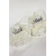 Bride Yazılı Beyaz Çiçekli Süslü Gelin Terliği-BRIDE-24