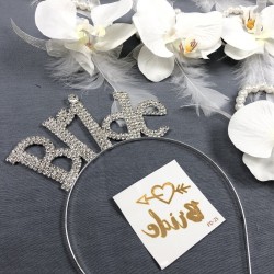 Orkide Çiçekli Bileklik Ve Bride Taç Seti-BRIDE-8