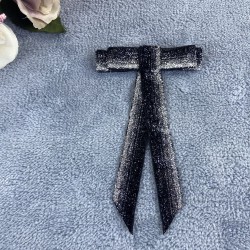 Siyah Gümüş Simli Kadın Broş Yaka Aksesuarı Yaka Kurdelesi Kıyafet Aksesuarı Yaka Broşu-BROS-1020 Siyah Gümüş Simli Kadın Broş Yaka Aksesuarı Yaka Kurdelesi Kıyafet Aksesuarı Yaka Broşu-BROS-1020