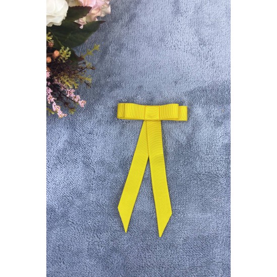 Sarı Grogren Kadın Broş Yaka Aksesuarı Yaka Kurdelesi Kıyafet Aksesuarı Yaka Broşu-BROS-1055