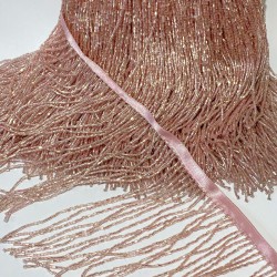 Pudra Boncuklu Saçak Püskül Şerit En 15 Cm -BSP-1003