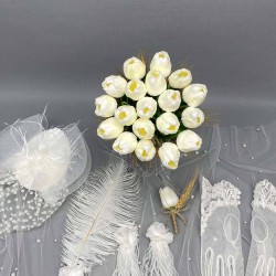 Başaklı Laleli Gelin Buketi Ve Gelin Seti-BUKET-11