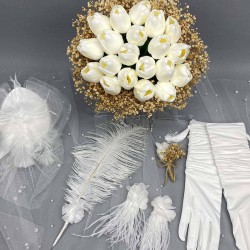 Islak Laleli Gelin Buketi Ve Gelin Seti-BUKET-15