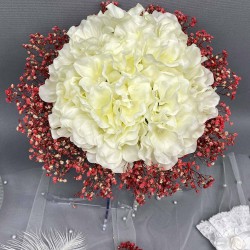 Pudra Ortancalı Gelin Buketi Ve Gelin Seti-BUKET-2