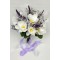 Beyaz Manolya Ve Mor Cipsolu Gelin El Çiçeği-BUKET-20