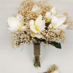 Manolya Yapay Gelin El Çiçeği Ve Damat Yaka Çiçeği-BUKET-22