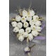 Beyaz Yapay Lale Mor Cipsolu Gelin El Buketi Ve Yaka Çiçeği-BUKET-29